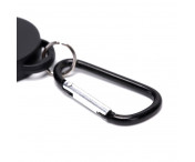 Retractable Key Chain Badge Reel Holder Carabiner Clip - Black