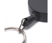 Retractable Key Chain Badge Reel Holder Carabiner Clip - Black