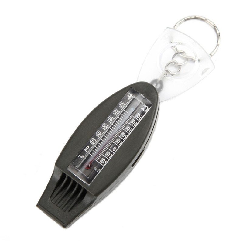 Multifunction 4 in 1 Whistle Magnifying glass Compass Thermometer