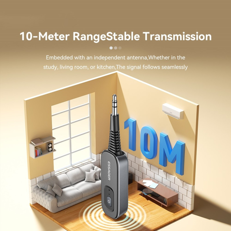 Car Stereo Bluetooth Transmitter Receiver 3.5mm Aux Adapter for Speaker Amplifier