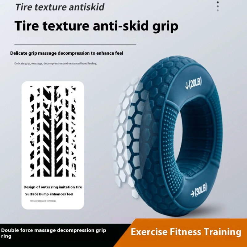 Handgreppsförstärkare Underarm Finger Handled Muskeltränar - 50 - 60lb / Grå