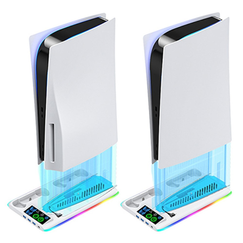 Ladestation til Sony Playstation 5 PS5 Slank kølestation Dual Controller Oplader