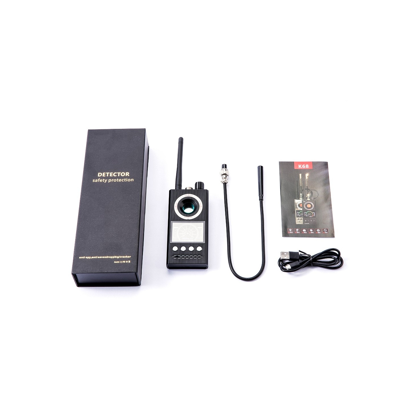 wireless signal detector RF Bug Finder Anti - Spy Camera Detector GPS Tracker Locator upgraded version