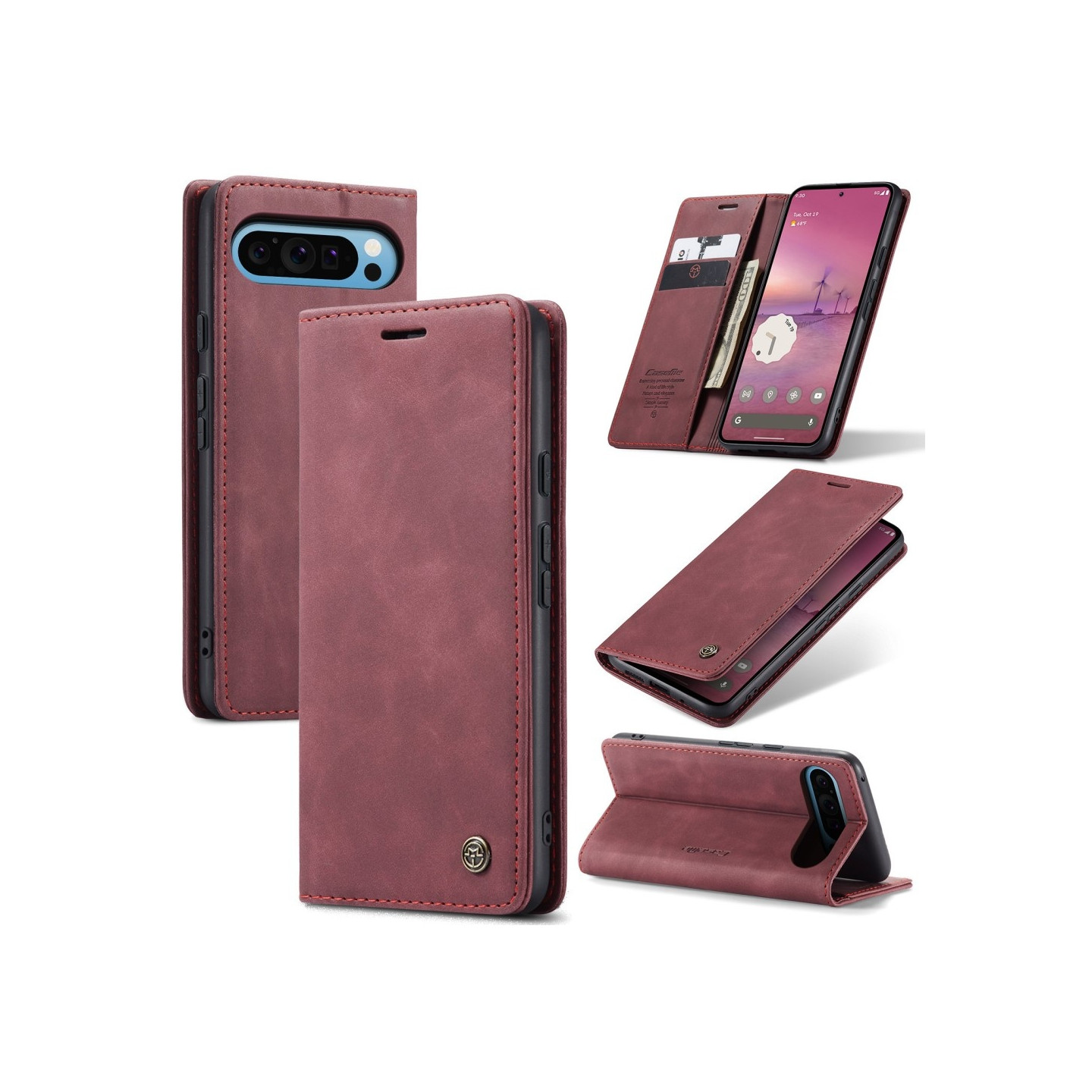 CASEME Til Google Pixel 9 Pro XL Veske Stativ Telefonveske