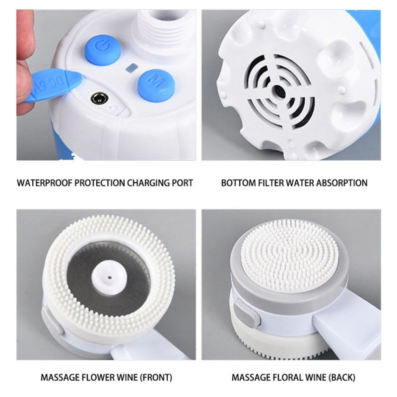 4000mAh electric shower camping portable shower head pump outdoor hiking travel