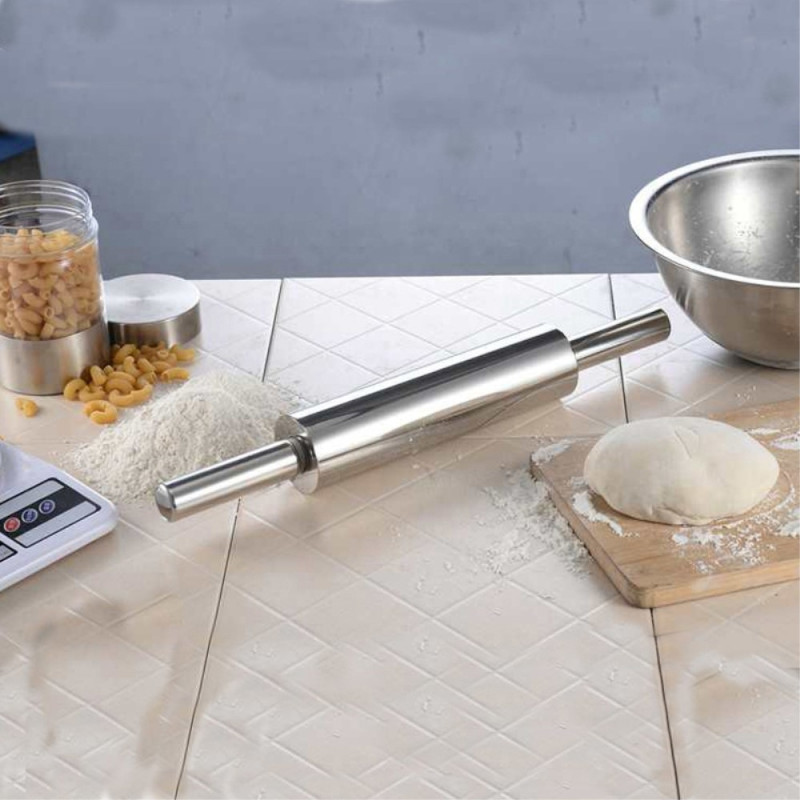 Stainless steel rolling pin Non - stick Pastry Dough Baking Kitchen - 30 cm