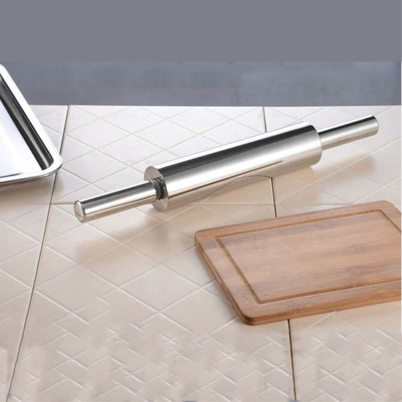 Stainless steel rolling pin Non - stick Pastry Dough Baking Kitchen - 30 cm