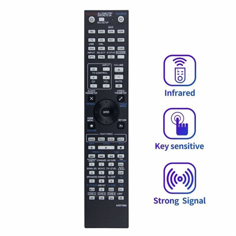 Fjernbetjening Udskiftning til AXD7668 til Pioneer AV-receiver stereo system