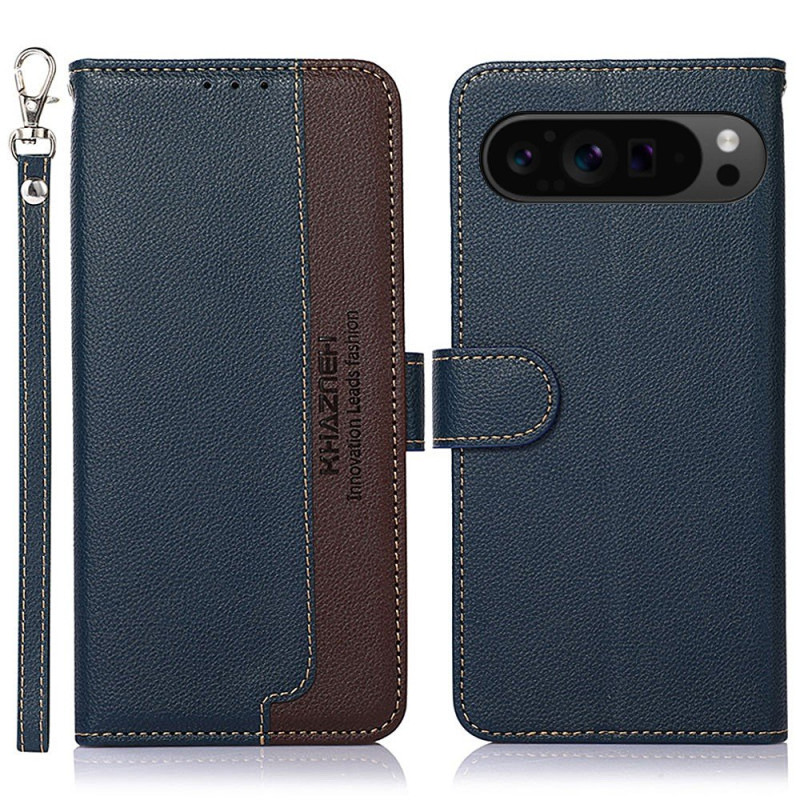 KHAZNEH Til Google Pixel 9 Pro XL Lommebok - deksel Litchi Texture Telefonveske
