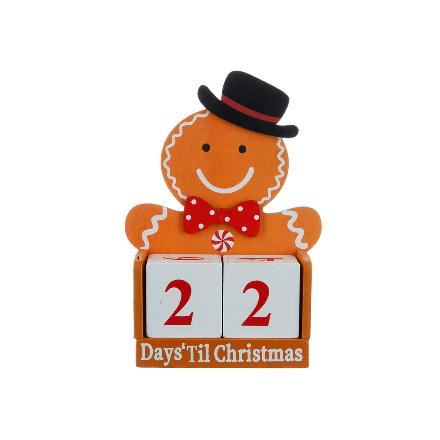 Countdown to Christmas gingerbread man Wooden advent calendar