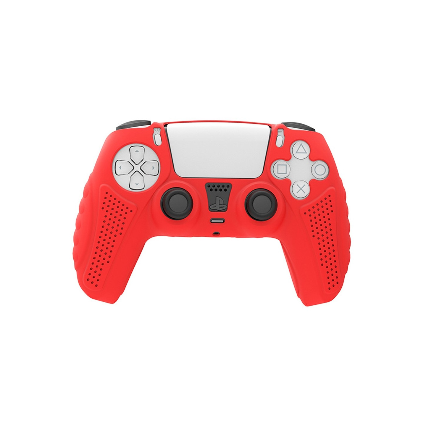 HONSON Protective Case Shell - kuori Sony Playstation 5:lle liukastumista estävälle silikonisuojalle - Punainen