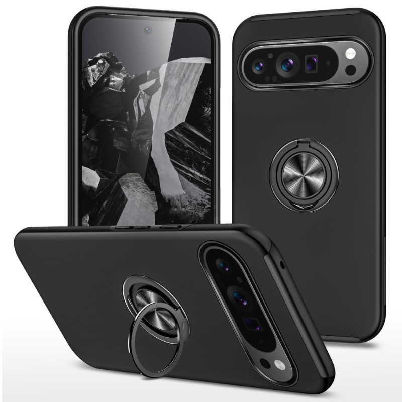 For Google Pixel 9 Pro XL Finger Ring Kickstand Hybrid Case - Black
