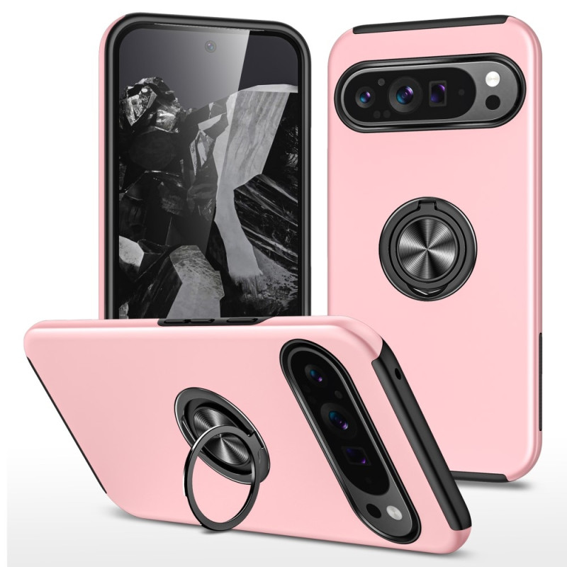 For Pixel 9/Pixel 9 Pro Hybrid Deksel med Fingerring - Rosa