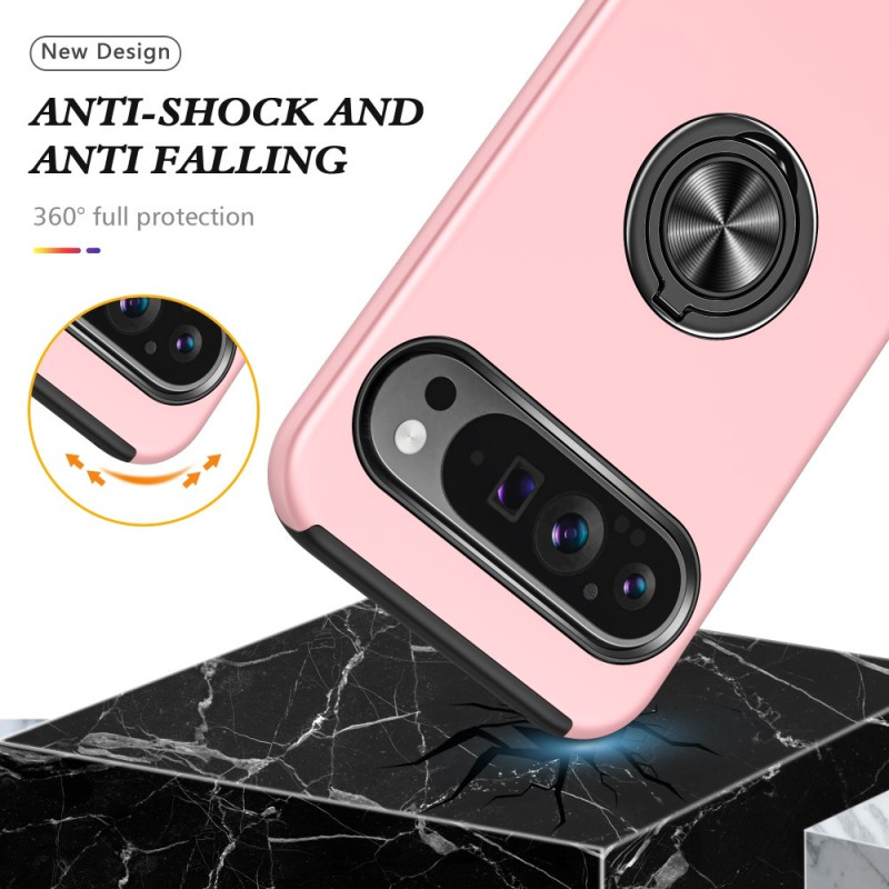 For Pixel 9/Pixel 9 Pro Hybrid Deksel med Fingerring - Rosa