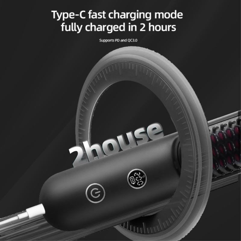 Cordless Straightener Curler Temperature Display Curling Iron Hair Comb