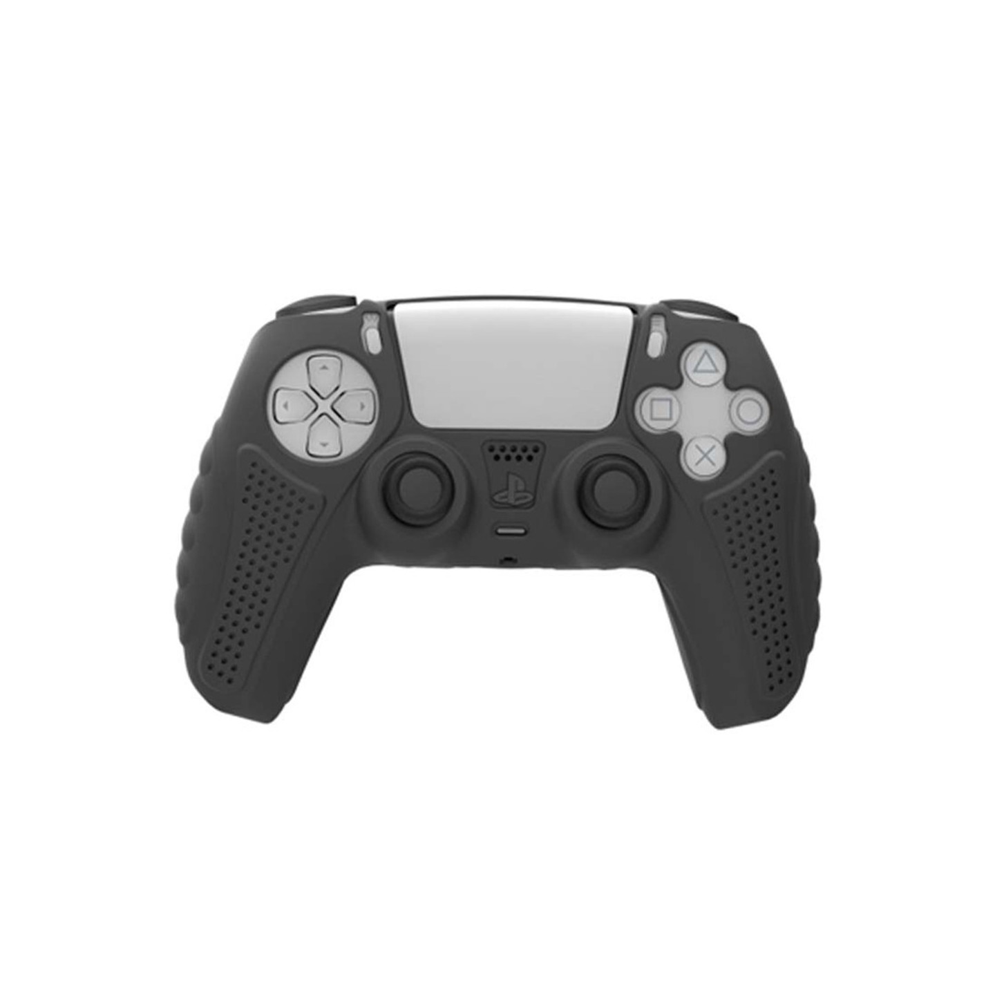 HONSON Protective Case Shell - kuori Sony Playstation 5:lle liukastumista estävälle silikonisuojalle - musta