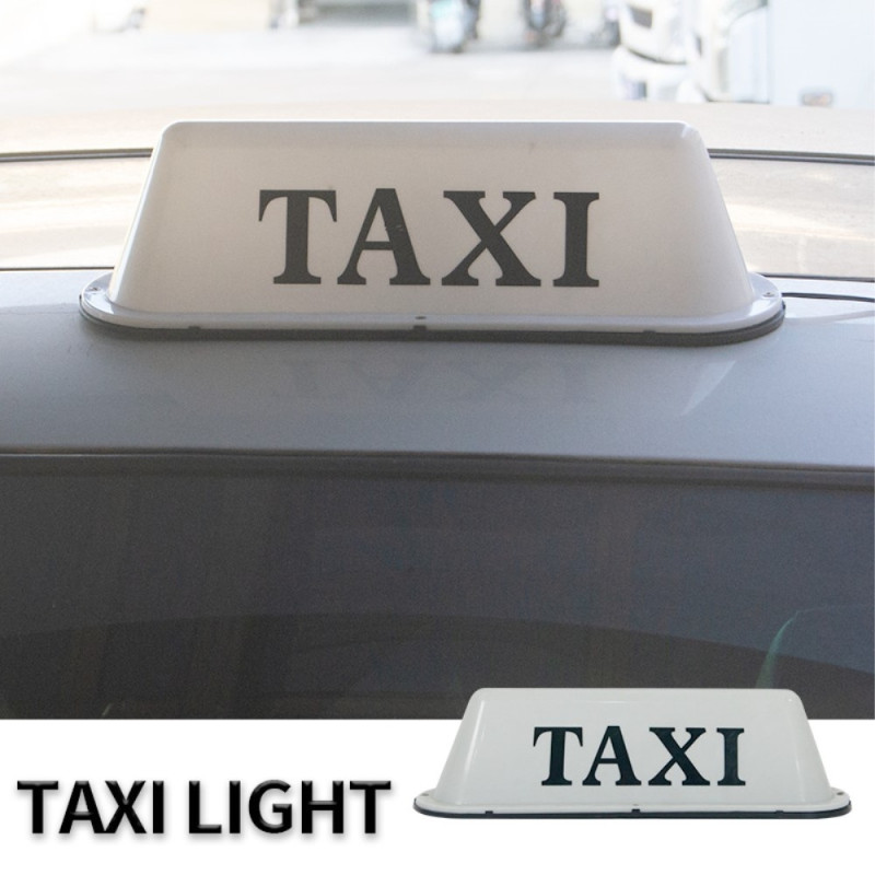 12V Universal Taxi Roof Light PP Roof LED Lamp - White / Rubber Magnet
