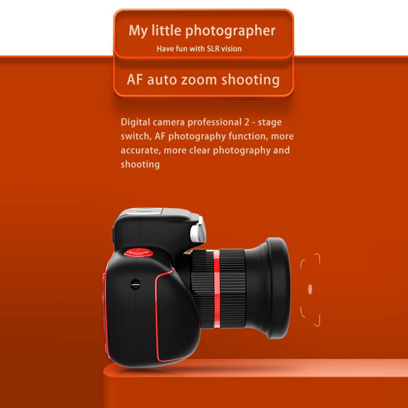 D6PRO 2,4" digitalt zoomkamera med dobbelt objektiv 4K videooptager + 32GB TF - kort