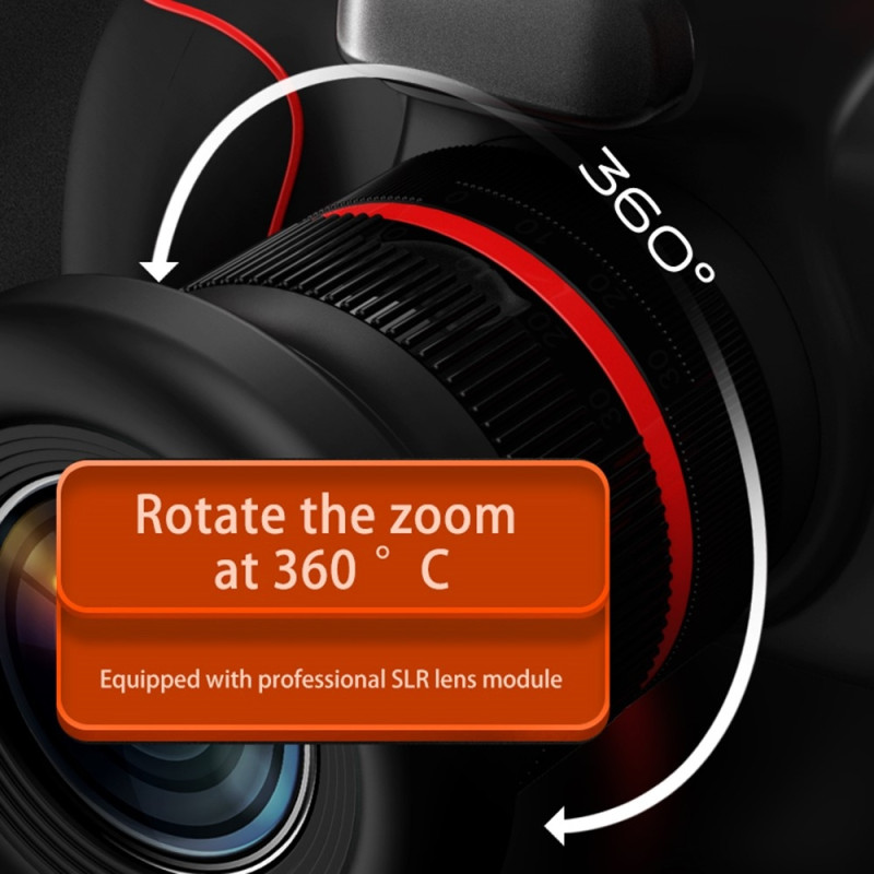 D6PRO 2,4" Dual Lens Digital Zoom - kamera 4K - videotallennin + 32GB TF - kortti