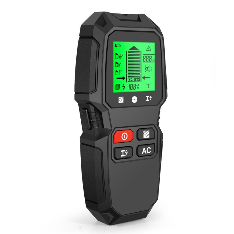 5 in 1 LCD Wall Stud Finder Edge Center Wood Current Metal AC Live Wire Detector