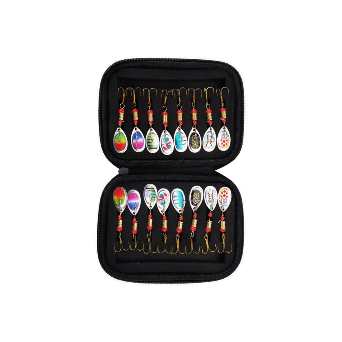 16 stk 3g metal spinner lokkemad Fiskelokke med opbevaringstaske - A