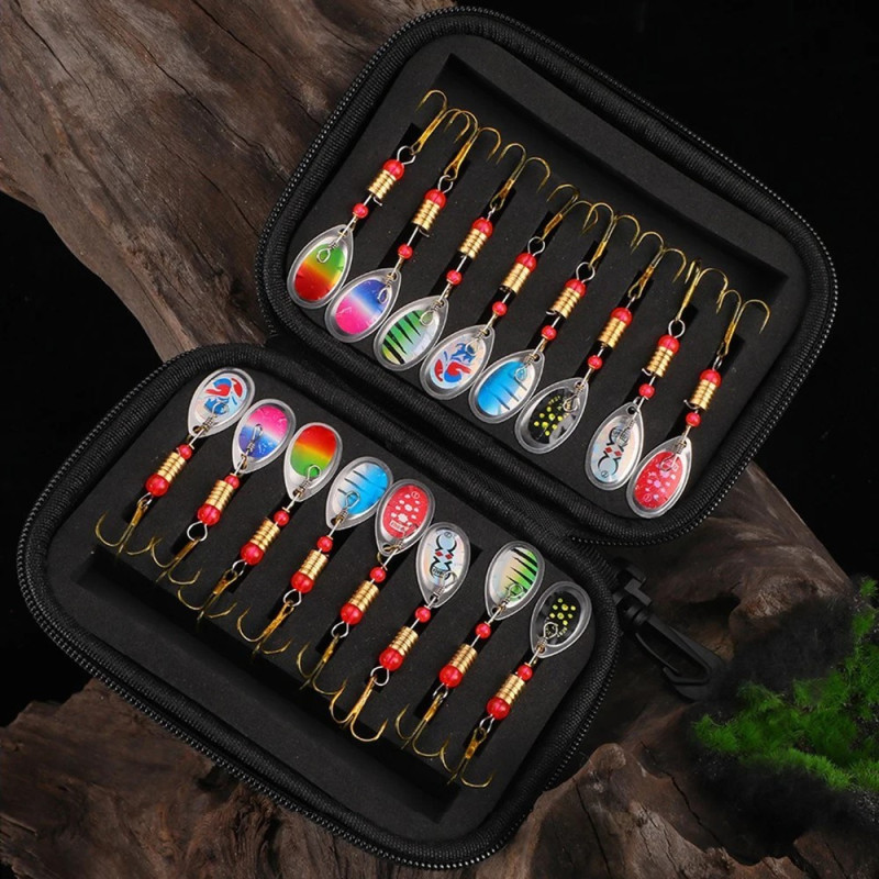 16 pcs 3g metal spinner bait Fishing lure lure with storage bag - A