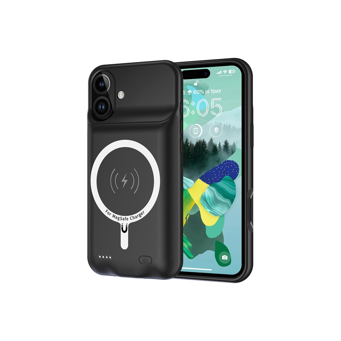 iPhone 16 kannettavalle laturikotelolle 7000 mAh PowerBank, joka on yhteensopiva MagSafen kanssa