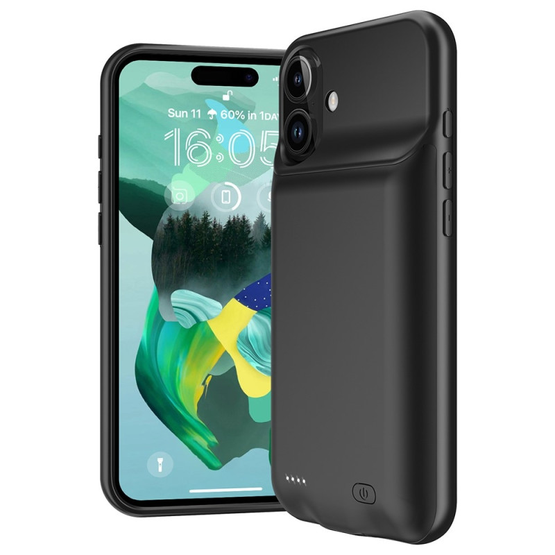 Til iPhone 16 Plus 7000mAh genopladeligt batteriskal opladningsetui Powerbank