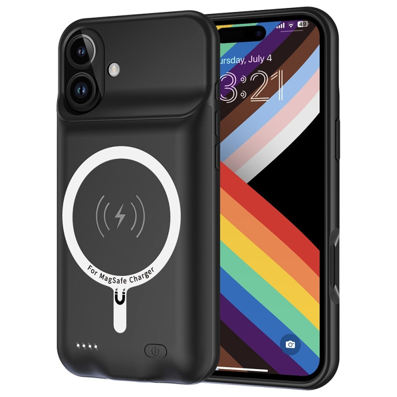 Til iPhone 16 Plus bærbart opladertaske 7000mAh PowerBank kompatibel med MagSafe