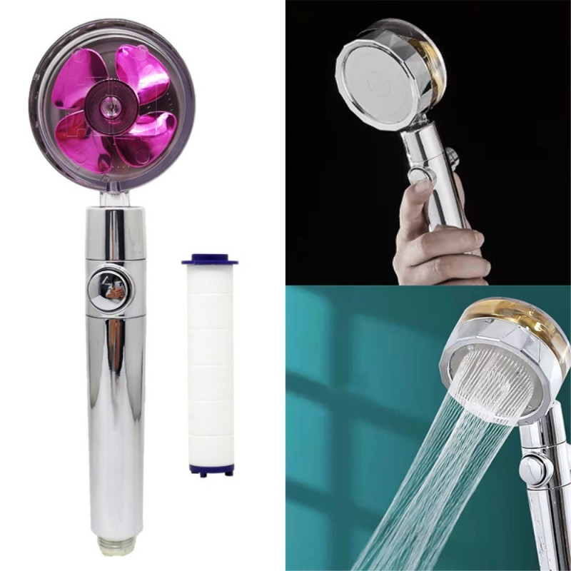 High - Pressure Shower Head Turbo Fan Water Saving Jet Shower Head Purple