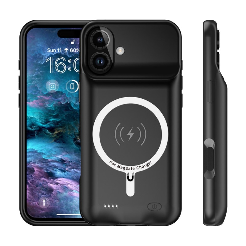 Til iPhone 16 Plus bærbart opladertaske 7000mAh PowerBank kompatibel med MagSafe