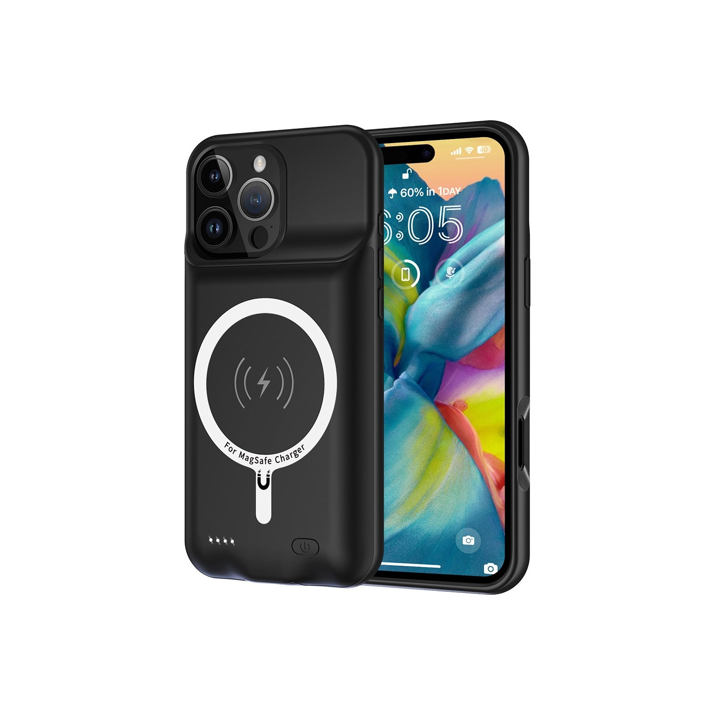 iPhone 16 Pro Max kannettavalle laturikotelolle 7000 mAh PowerBank, joka on yhteensopiva MagSafen kanssa