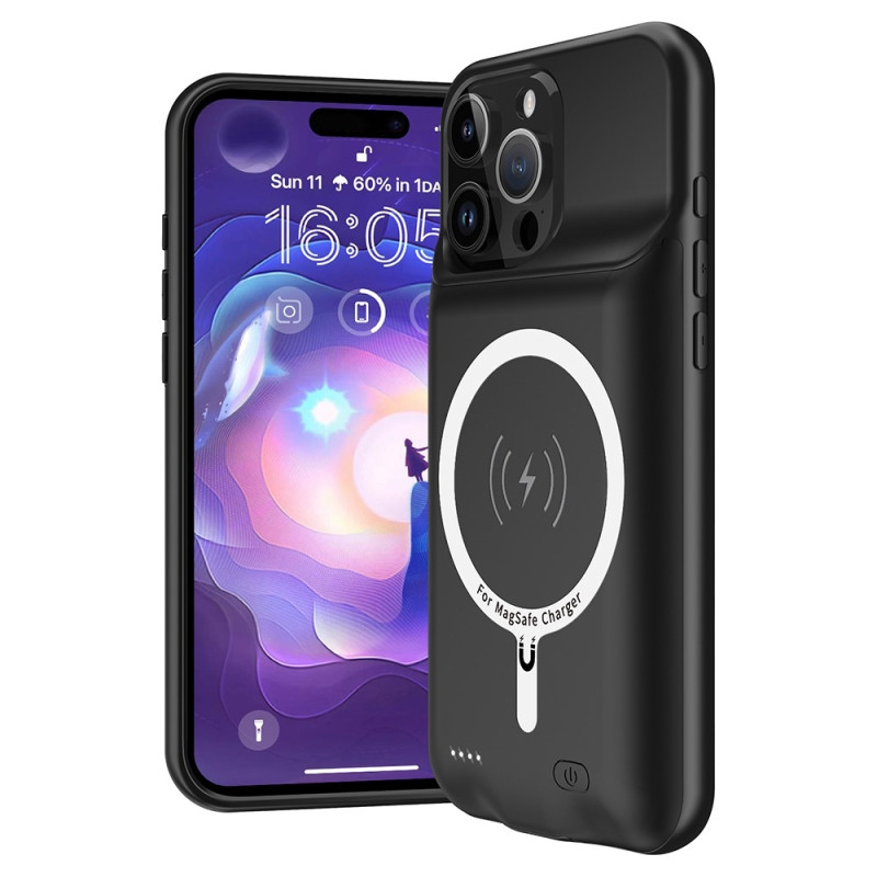 iPhone 16 Pro Max kannettavalle laturikotelolle 7000 mAh PowerBank, joka on yhteensopiva MagSafen kanssa
