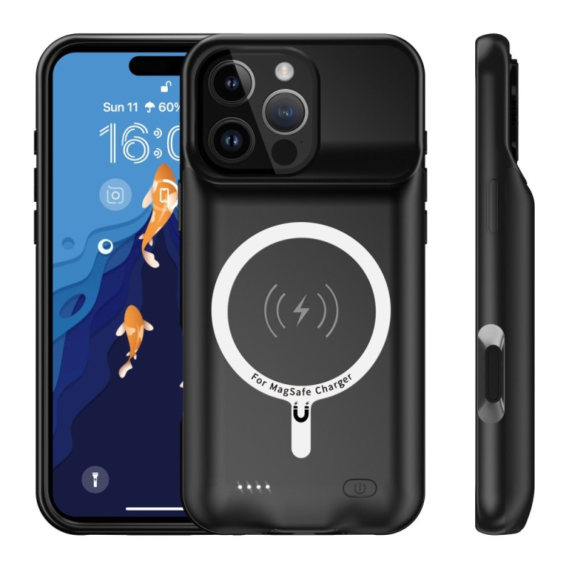 iPhone 16 Pro Max kannettavalle laturikotelolle 7000 mAh PowerBank, joka on yhteensopiva MagSafen kanssa