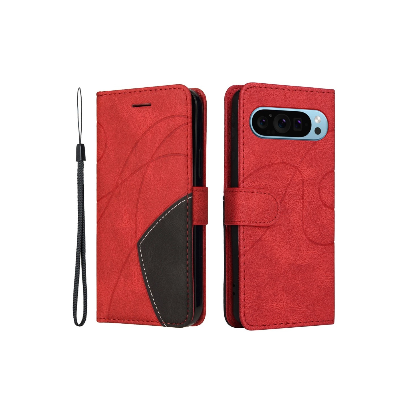 KT Lommebok - deksel til Google Pixel 9/9 Pro - Rød