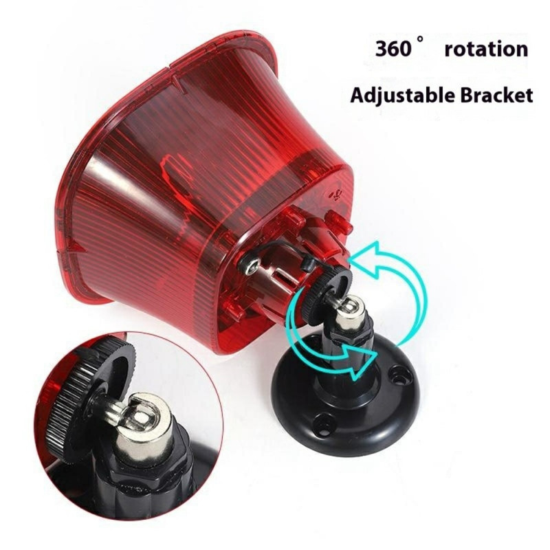 Afskrækkende soldrevet fugleskræmsel alarm lampe LED-strobe frugt grøntsager