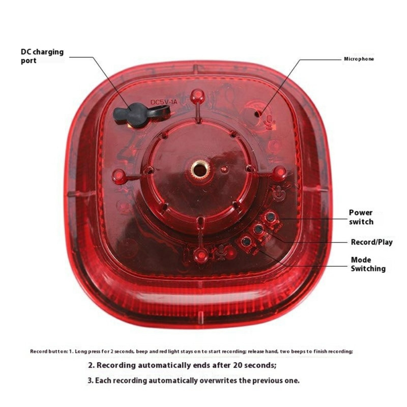 Deterrent Solar Powered Scarecrow Alarm Lamp LED Strobe Fruit Vegetables