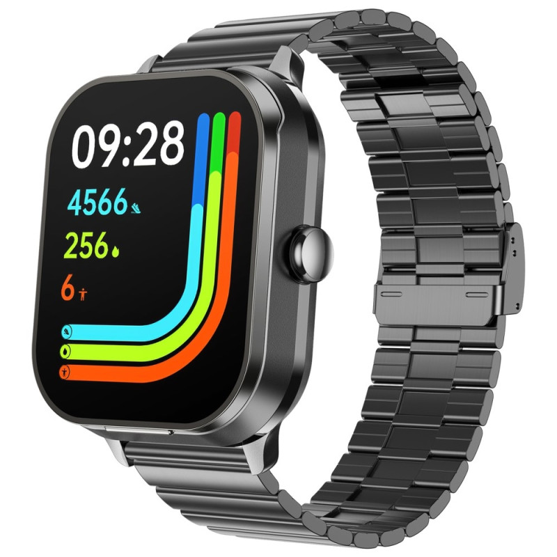 D8 Pro 2 - i - 1 Bluetooth - hovedtelefoner & Smart Watch Health Monitoring Stålrem