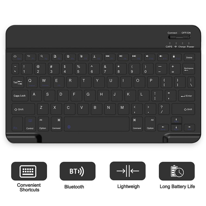 Samsung Galaxy Tab A9+ / A11+ Split Bluetooth - näppäimistö Nahkakotelo + Kaksoistilahiiri Setti - Musta US Layout