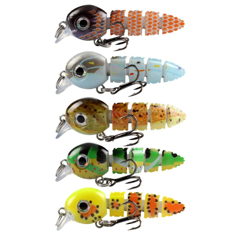 5 fishing lures true to life Crankbait with storage box