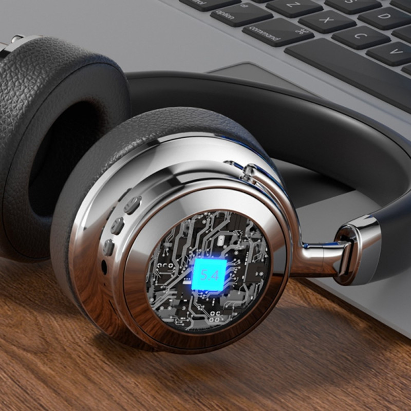 Hifi Trådløst On - Ear Headset Bluetooth Hovedtelefoner Gaming Musik Metal Retro