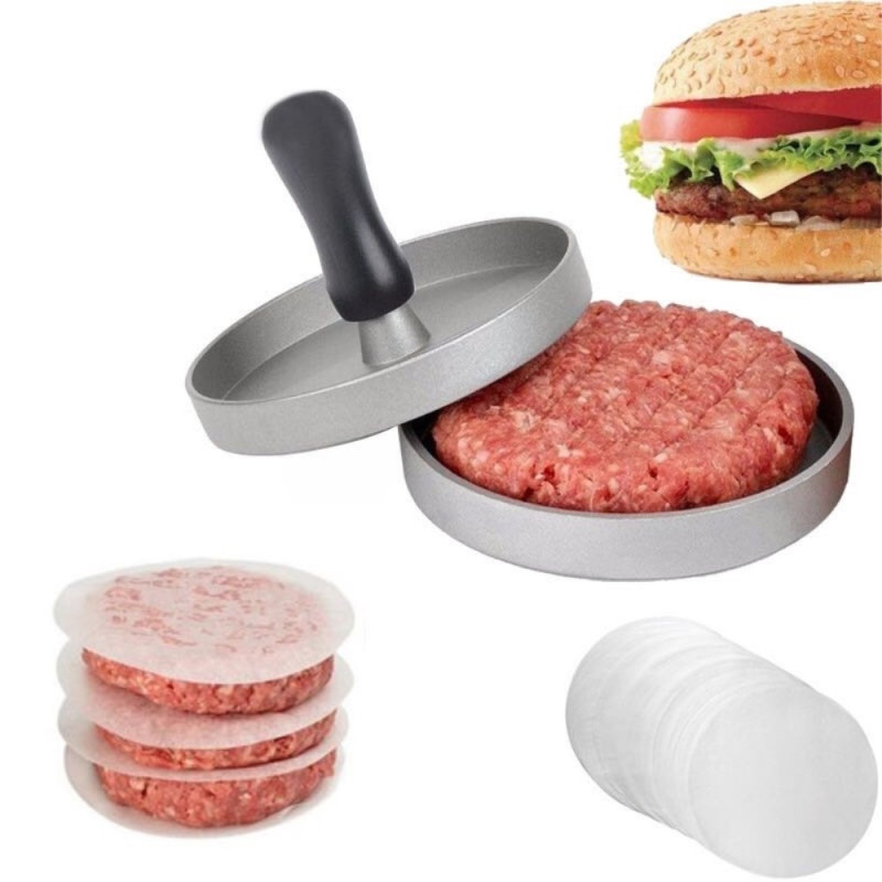 Hamburgerpresse+100stk Patty Papers Kjøttbiff Burger Maker
