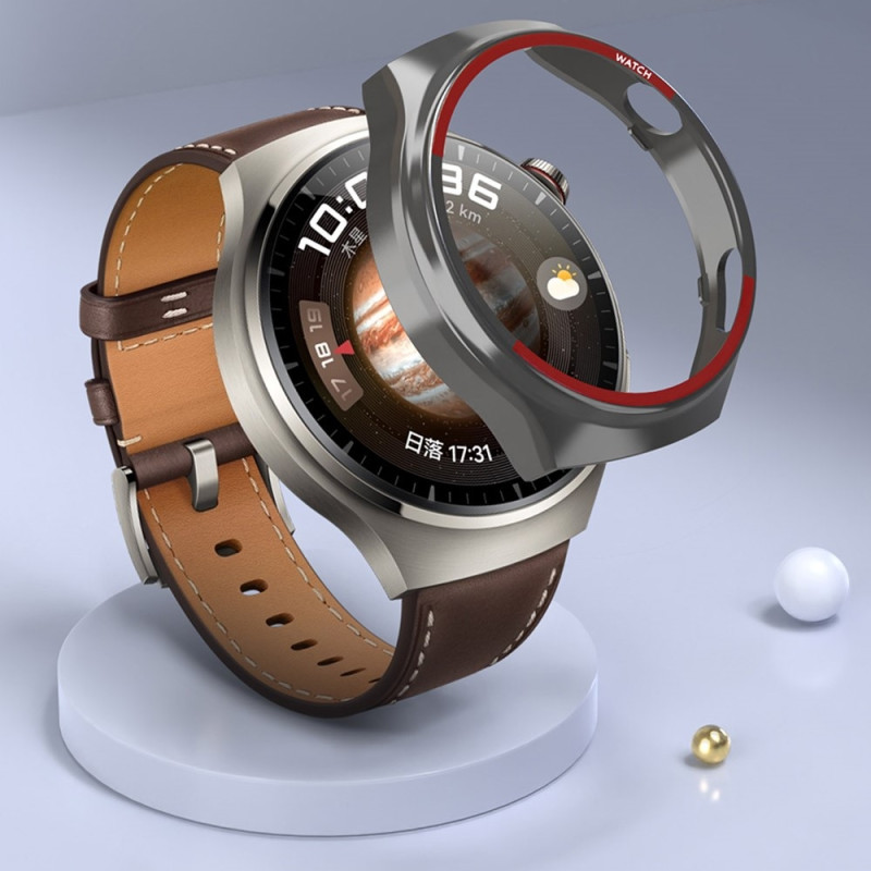 Til Huawei Watch 4 Pro Watch Case Beskyttende Shell - Sort+Rød