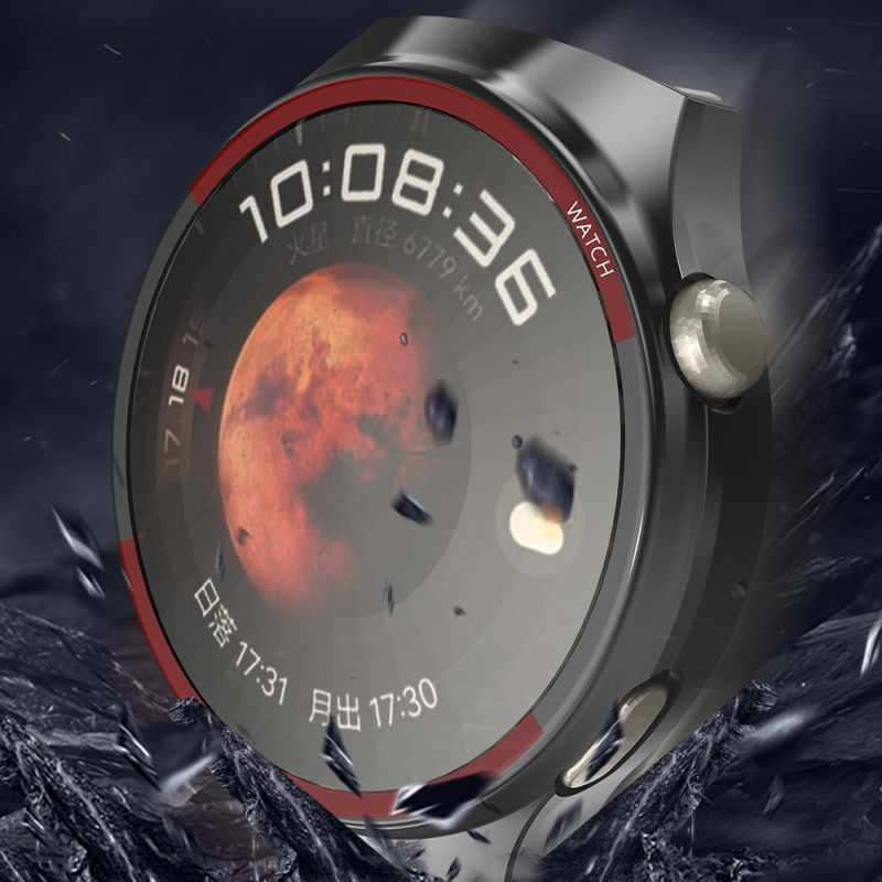 Til Huawei Watch 4 Pro Watch Case Beskyttende Shell - Sort+Rød