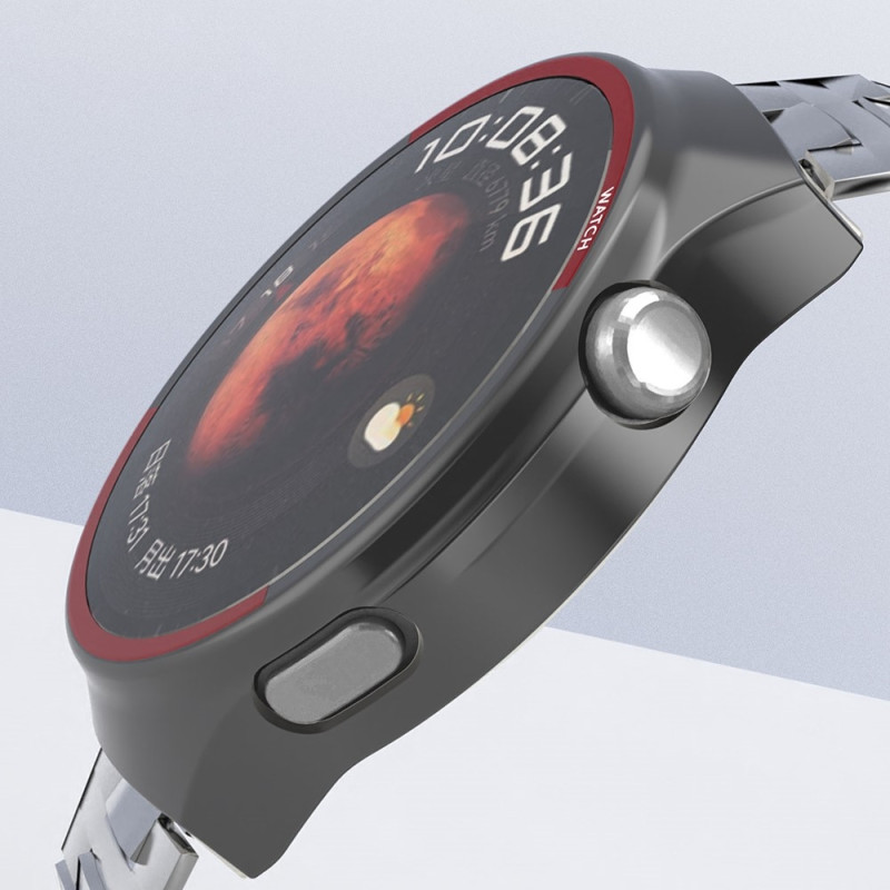 Til Huawei Watch 4 Pro Watch Case Beskyttende Shell - Sort+Rød