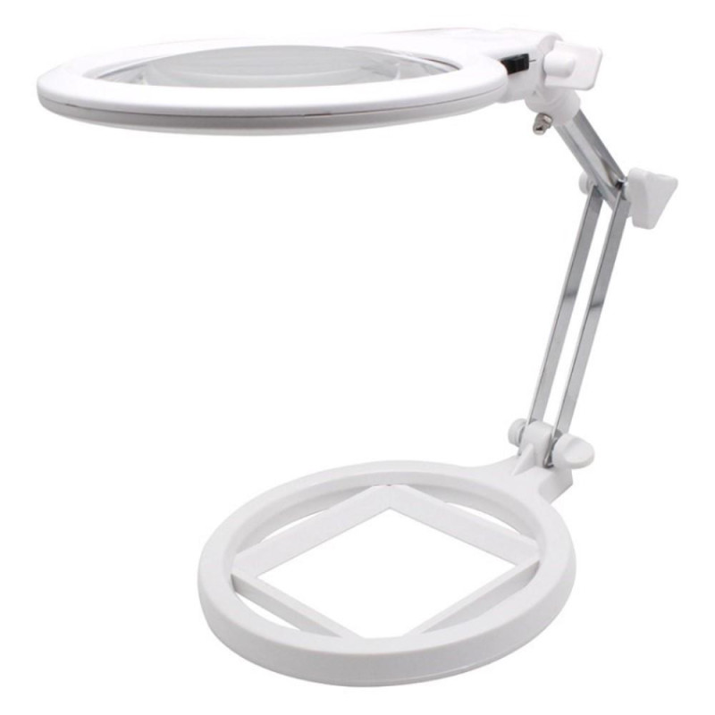 Foldable Desk - type LED Magnifier 130mm 2.5X 5X Magnifying Glass