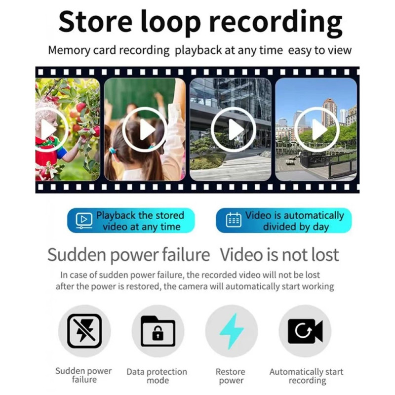 WiFi - kamera 1080P HD magnetisk overvågningsspion uden nattesyn