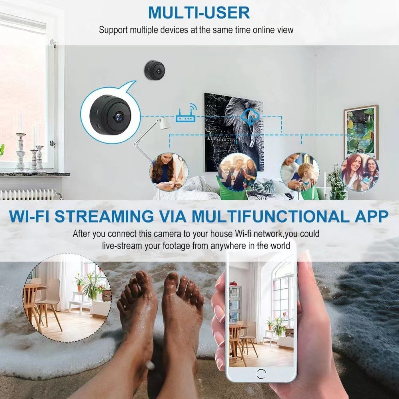Magneettinen 1080p HD Wi-Fi-valvontakamera (etäseuranta)
