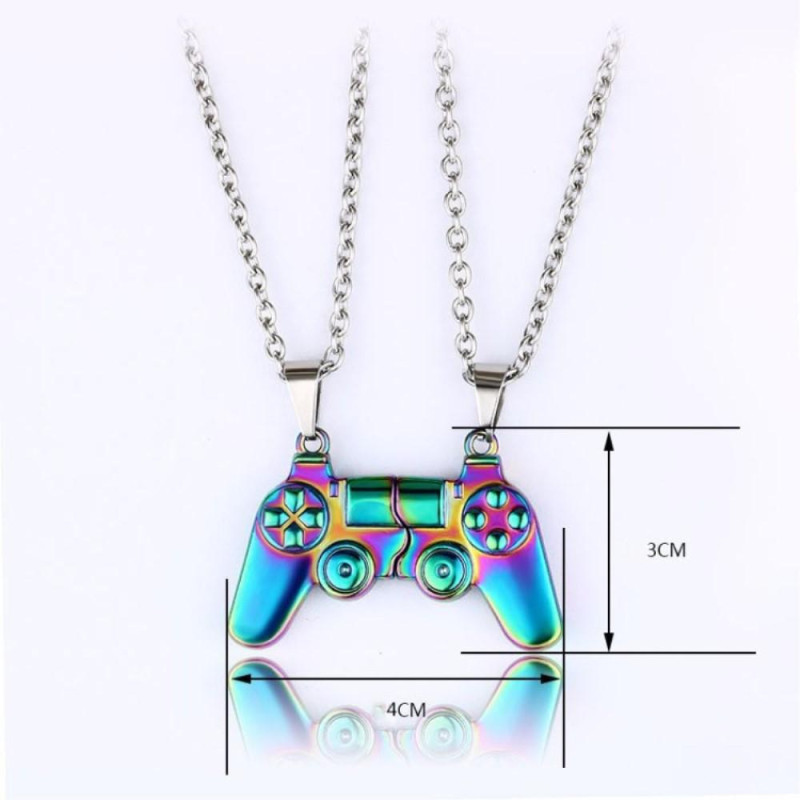 Magnetic Game Controller Necklace Couple Matching Pendant for Friends Valentine's Gifts Lover Oil