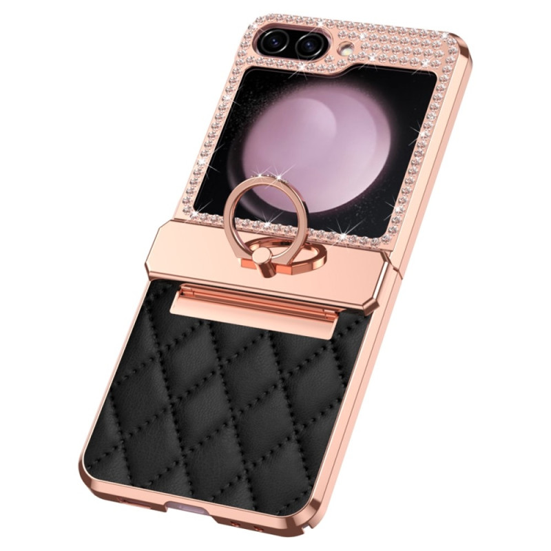 Samsung Galaxy Z Flip6 5G Kotelo Timantti Koristeilla ja Ruutukuvioilla